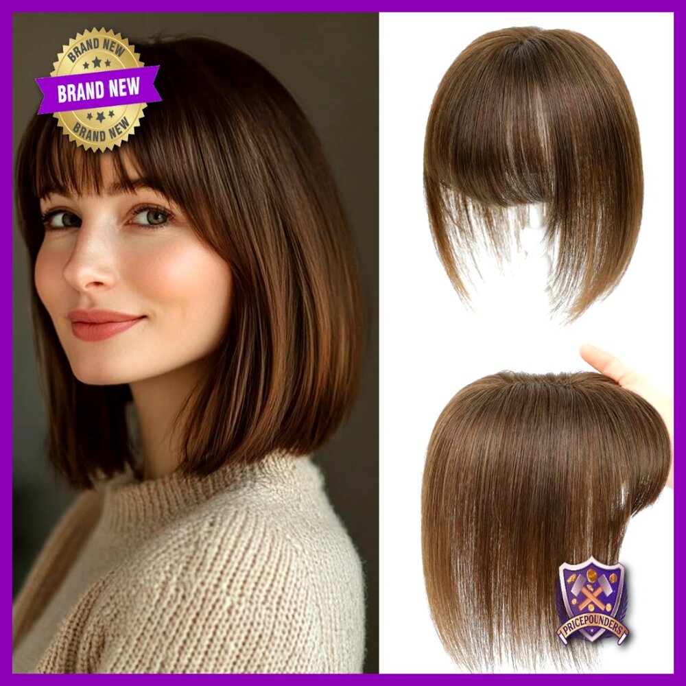 Human Hair Topper With Bangs Swiss Base Handmade Hairpiece For Thinning Hair